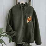 Custom Printed Pet Portrait Recycled Sherpa Jacket - Lucy and Lola Shop