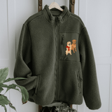 Custom Printed Pet Portrait Recycled Sherpa Jacket - Lucy and Lola Shop