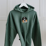 Embroidered Pet Portrait Organic Crop Hoodie Sweatshirt - Lucy and Lola Shop