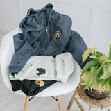 Embroidered Pet Portrait Organic Zip up Hooded Sweatshirt - Lucy and Lola Shop
