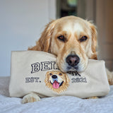 Embroidered Pet Portrait Organic College Sweatshirt
