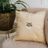 Embroidered Pet Portrait Velvet Cushion