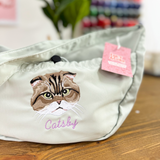 Embroidered Pet Portrait Cross Body Bag