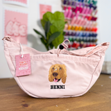 Embroidered Pet Portrait Cross Body Bag