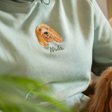 Embroidered Pet Portrait Organic Hoodie Sweatshirt