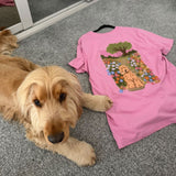 Custom Pet Portrait Printed Flower Garden T-shirt