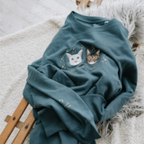 Embroidered Pet Portrait Organic Christmas Jumper Sweatshirt