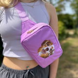 Embroidered Pet Portrait Bum Bag Cross Body Bag