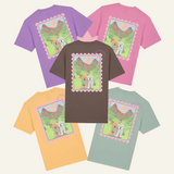 Custom Postcard Style Pet Portrait Printed Scottish Highlands T-shirt
