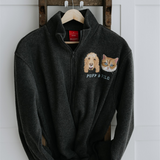 Embroidered Pet Portrait Polar Fleece Full Zip Jacket