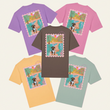 Custom Postcard Style Pet Portrait Printed Peak District T-shirt