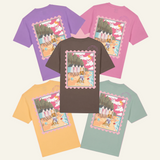 Custom Postcard Style Pet Portrait Printed Beach T-shirt