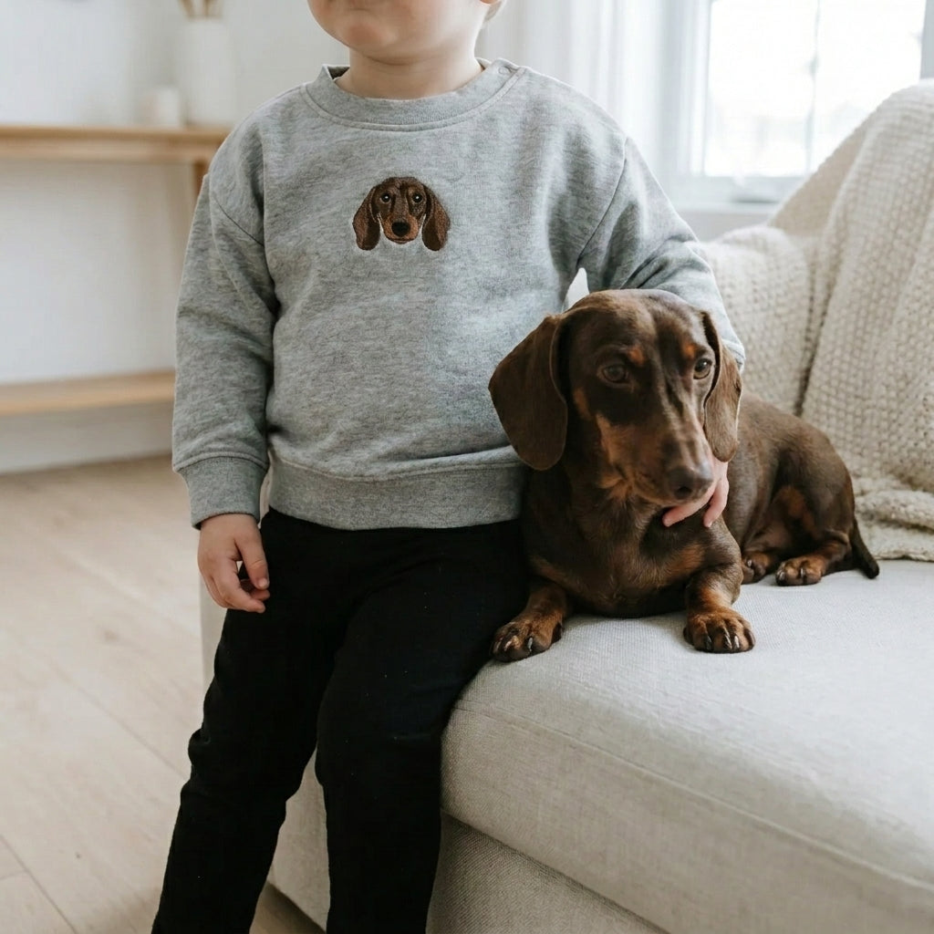 Custom Embroidered Pet Portrait Baby Organic Sweatshirt