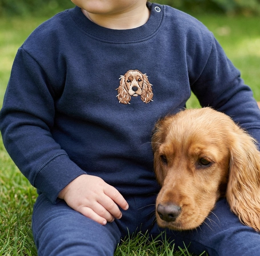 Custom Embroidered Pet Portrait Baby Organic Sweatshirt