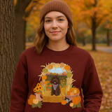 Printed Pet Portrait Pumpkin Patch Organic Sweatshirt