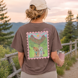 Custom Postcard Style Pet Portrait Printed Scottish Highlands T-shirt