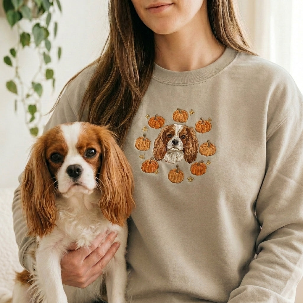 Embroidered Pet Portrait Autumn Sweatshirt