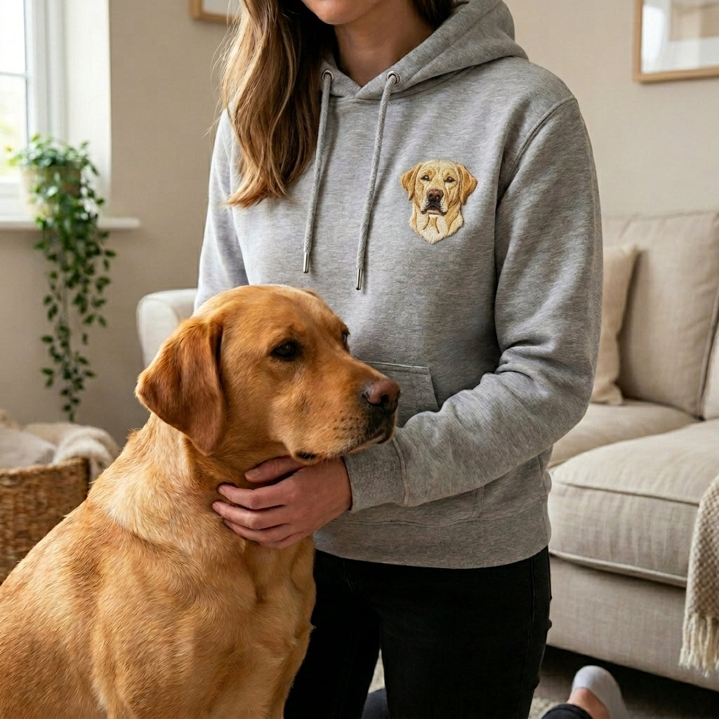 Custom Embroidered Pet Portrait Hoodie Sweatshirt