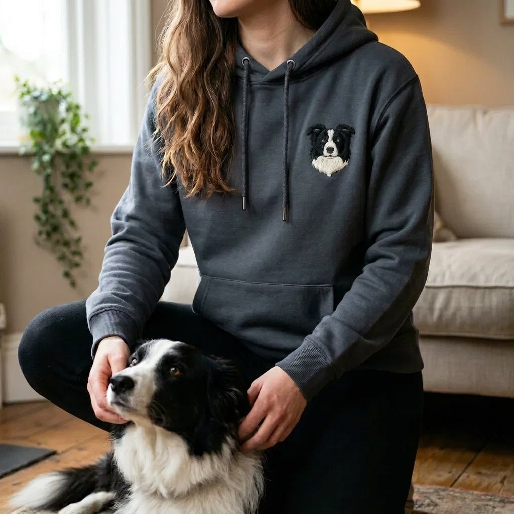 Custom Embroidered Pet Portrait Hoodie Sweatshirt