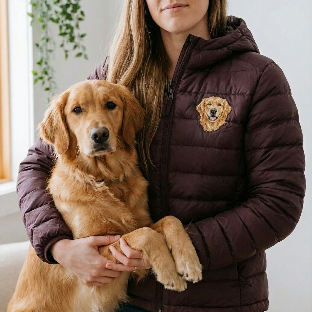 Embroidered Pet Portrait Puffer Jacket