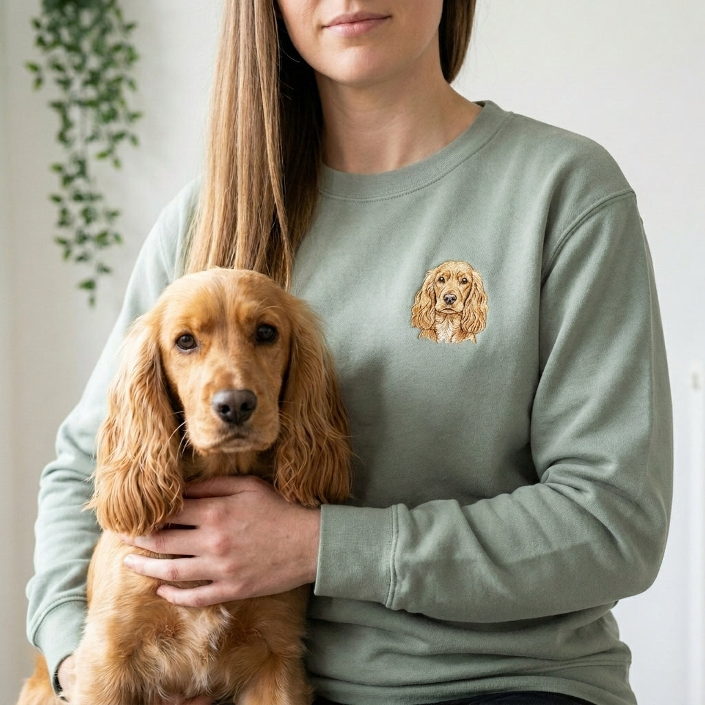 Custom Embroidered Pet Portrait Sweatshirt