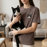 Custom Pet T-Shirt with Embroidered Portrait