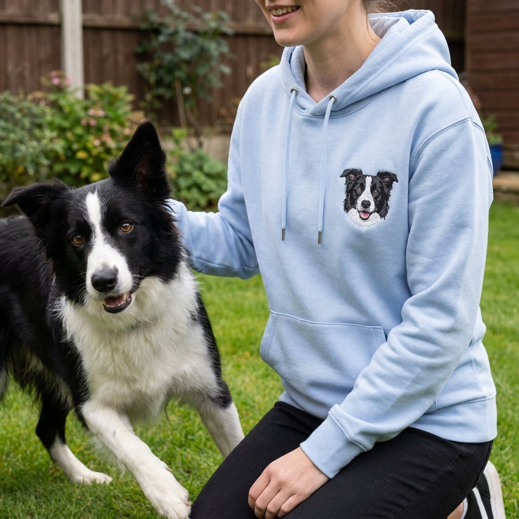 Custom Embroidered Pet Portrait Hoodie Sweatshirt
