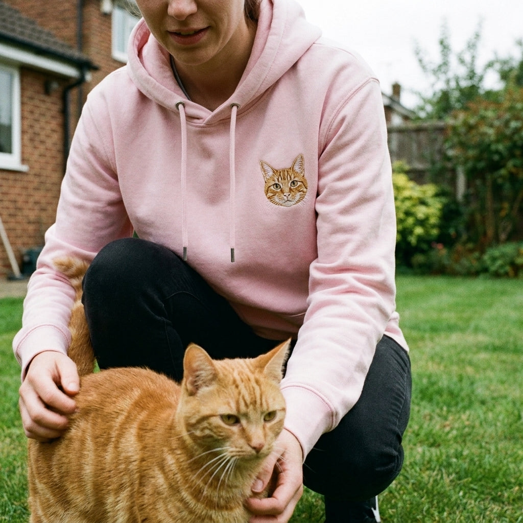 Custom Embroidered Pet Portrait Hoodie Sweatshirt
