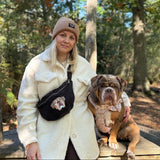 Embroidered Pet Portrait Cord Cross Body Bag