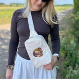 Embroidered Pet Portrait Bum Bag Cross Body Bag