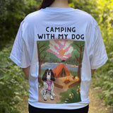 Camping with My Dog Custom Pet Portrait Organic T-Shirt