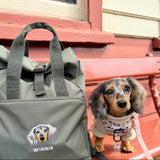 Recycled Large Embroidered Pet Portrait Backpack