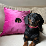 Embroidered Pet Portrait Velvet Cushion Covers – 50% Off