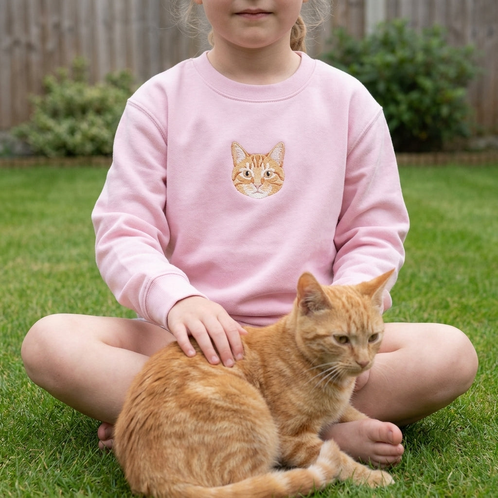 Embroidered Pet Portrait Kid's Organic Sweatshirt