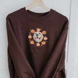 New: Autumn Design Embroidered Pet Portrait Organic Sweatshirt