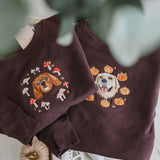 New: Autumn Design Embroidered Pet Portrait Organic Sweatshirt