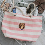 Embroidered Pet Portrait Beach Bag