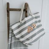 Embroidered Pet Portrait Beach Bag