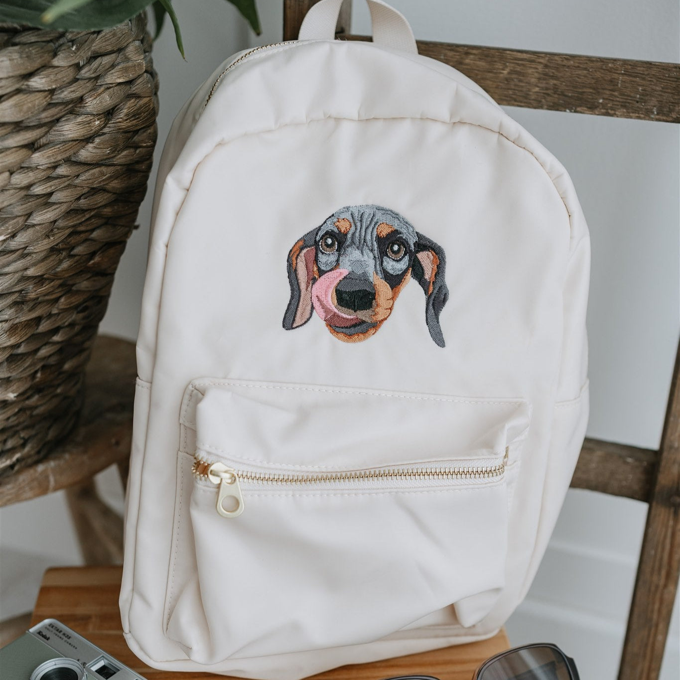 Embroidered Pet Portrait Backpack