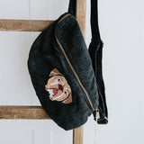 Embroidered Pet Portrait Cord Cross Body Bag