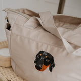 Embroidered Pet Portrait Recycled Oversized Tote Bag