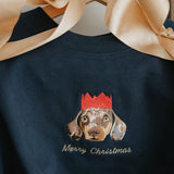 Embroidered Pet Portrait Organic Christmas Jumper