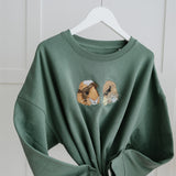 Embroidered Pet Portrait Organic Crop Sweatshirt