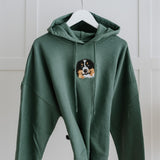 Embroidered Pet Portrait Organic Crop Hoodie Sweatshirt