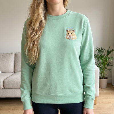 Custom Pet Memorial Sweatshirt with Embroidered Portrait view 3