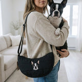 Custom Pet Quilted Cross Body Bag with Embroidered Portrait