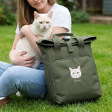 Recycled Large Embroidered Custom Pet Portrait Backpack