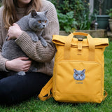 Recycled Large Embroidered Custom Pet Portrait Backpack