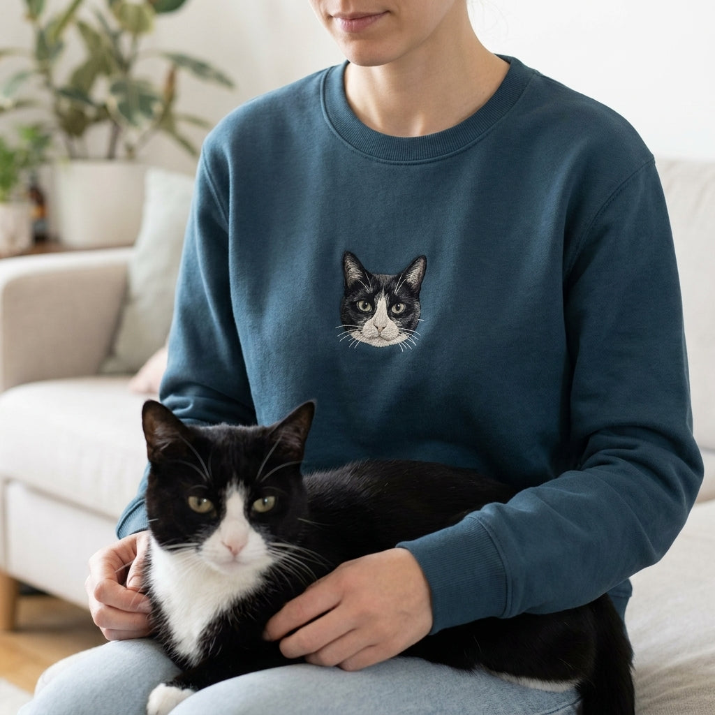 Custom Embroidered Pet Portrait Sweatshirt