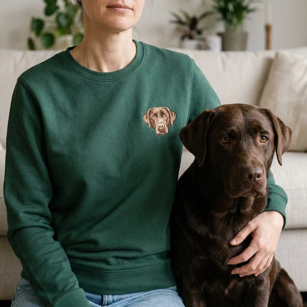 Custom Embroidered Pet Portrait Sweatshirt